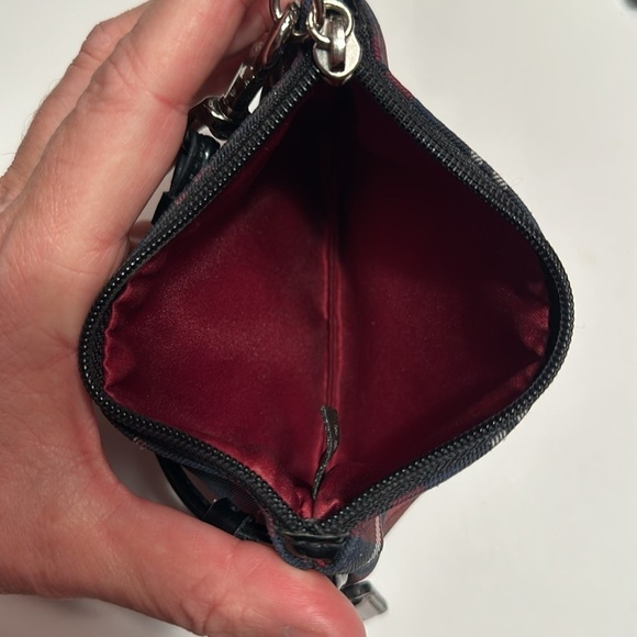 Black patent leather Coach wristlet,‎ silver hardware, wine colored lining - Picture 9 of 9